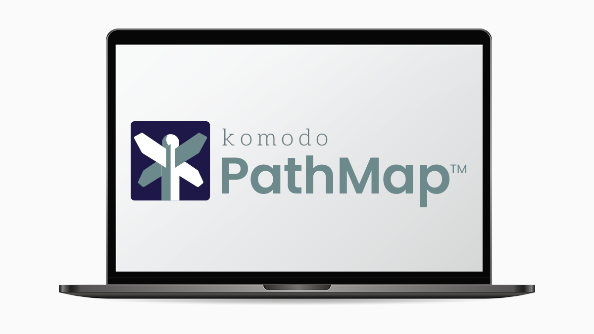 PathMap logo displayed on a laptop screen